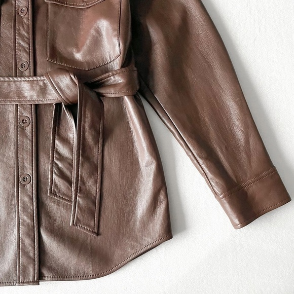 BABATON NWOT Vegan Leather Belted Jacket - Picture 8 of 13